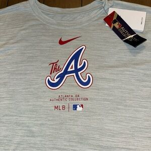 Atlanta Braves Mens XXL The Nike Tee Dri Fit Authentic MLB Collection The A Gray